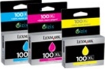 14N1204 Lexmark 3-Pack 100XL Color (CMY) High Yield Return Program Ink Cartridges