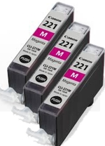 2948B001-K Canon CLI-221 (3 Pack) Magenta Ink Tank