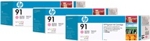 C9487A HP 91 3-pack 775-ml Light Magenta Pigment Ink Cartridges
