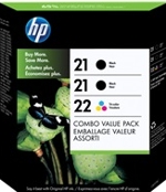 C9509FN#140 HP 21 Black/22 Tri-color 2-pack Ink Cartridges