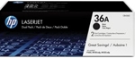 CB436D HP 36A 2-pack Black LaserJet Toner Cartridges
