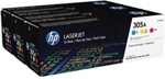 CF370AM HP 305A 3-pack Cyan/Magenta/Yellow LaserJet Toner Cartridges