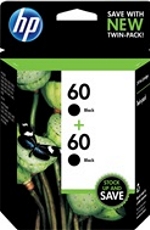 CZ071FN#140 HP 60 2-pack Black Ink Cartridges CZ071FN#140 HP 60 2-pack Black Ink Cartridges