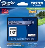 TZE131 Brother 12mm Black on Clear Tape for P-Touch TZE131 Brother 12mm Black on Clear Tape for P-Touch