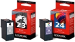 53A3806 Lexmark Z1420 - X3550 - X4550 Twin-Pack # 23, # 24 Black and Color Return Program Print Cartridges